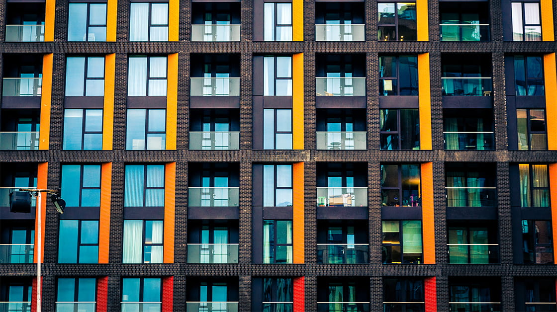 Abstract apartment architecture in London