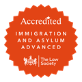 Immigration Law Advanced logo: an orange rosette with the words 