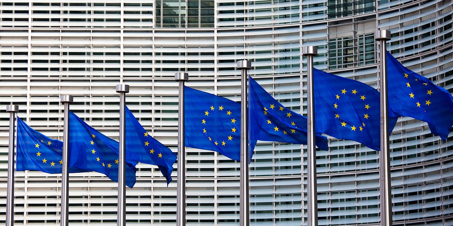 Row of EU flags