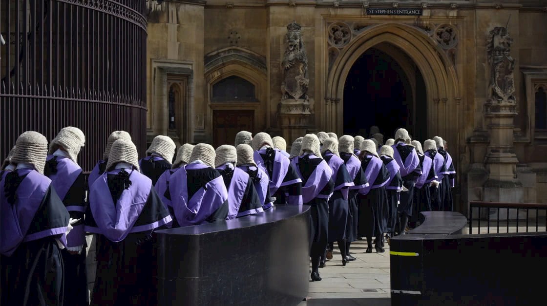 Judges walking into court