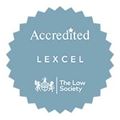 Lexcel logo: a blue-grey rosette with the words "Accredited Lexcel" and European Union logo.