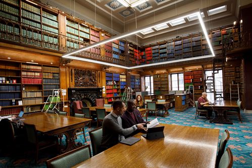 An interior image of European Union library.