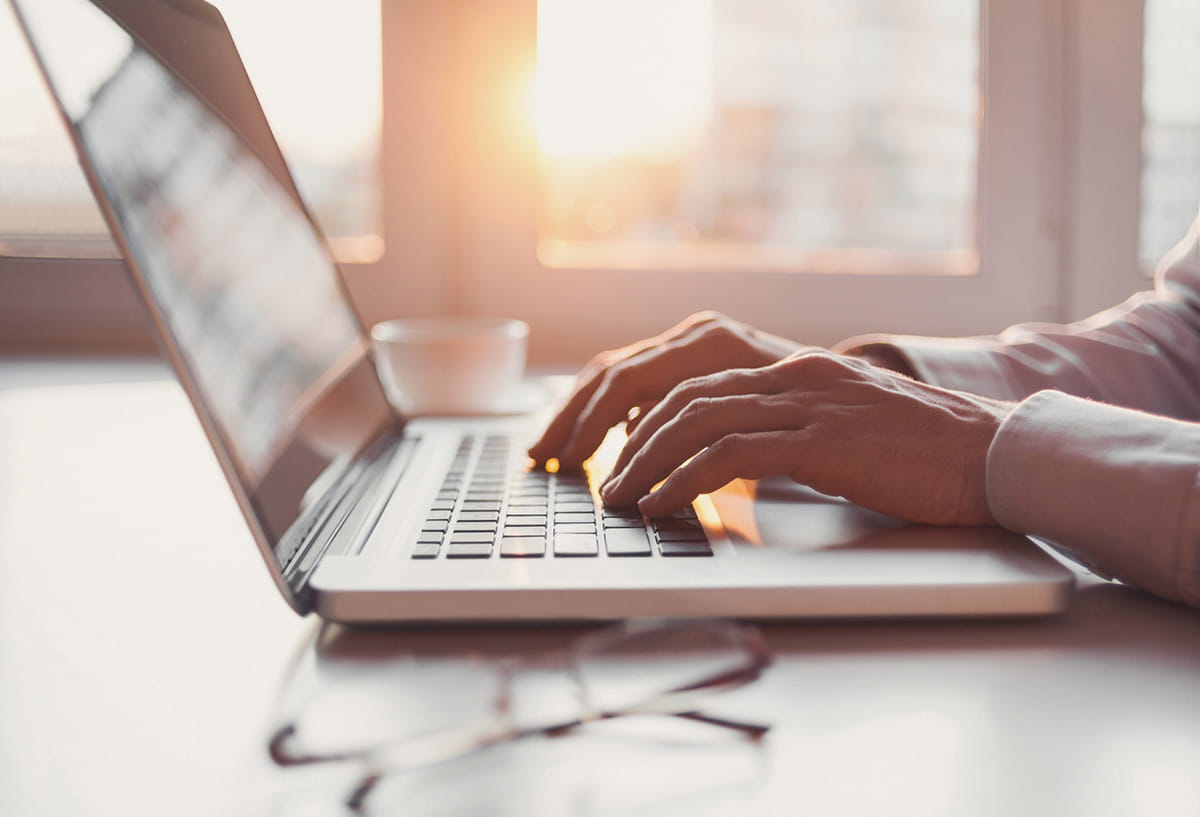 Man working on a laptop