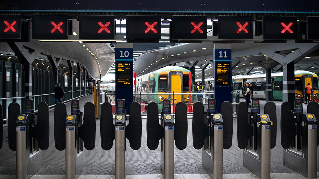 Platform gates at London Victoria train station